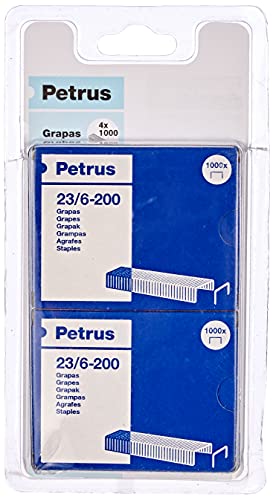 Petrus 55782 – Pack von 1000 Heftklammern 23/6, 6 mm von Petrus