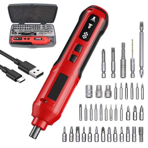 Petyoung 41-in-1 Akku-Elektro-Schraubendreher-Werkzeugset, 3,6 V 2000 mAh Akkuschrauber mit einstellbarem Drehmoment, LED-Licht, ideal für Montage- und Reparaturprojekte von Petyoung