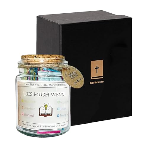 Glas mit Bibelversen, Bibelglas deutsch, Farbe codiert Bibelversen für Emotionen und Gefühle, Bibel verse im glas deutsch, Glas The Hope Jar Bible Verses, Geschenke zum Vatertag für Männer von Peufcmi