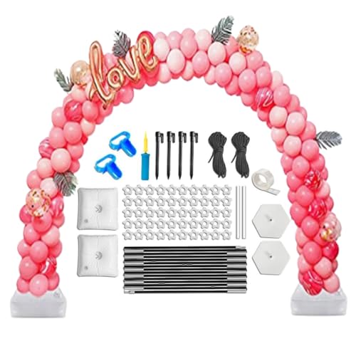 Peufcmi Ballonbogen | Ballonbogen Gestell Mit Sockel - Einstellbare Girlande als Hintergrund Für Hochzeit Geburtstag Babyfeier Jubiläum Feierlichkeiten Innen Außenbereich von Peufcmi
