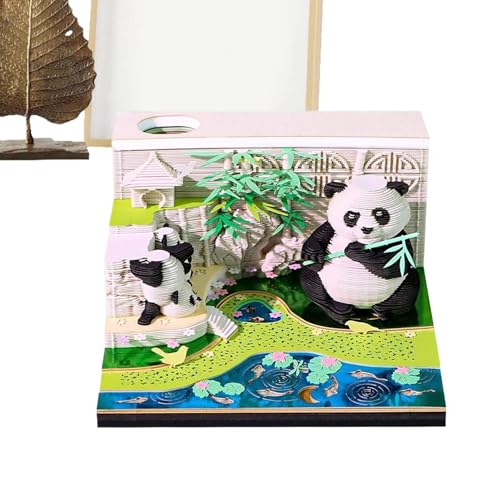 Peufcmi Tear Away Kalender,Tischkalender 3D Papier Kunst Notizblock Mit Stiftehalter - Abreißblock Mit 3D Papierkunst-Design Für Schule Wohnzimmer Schreibtisch von Peufcmi