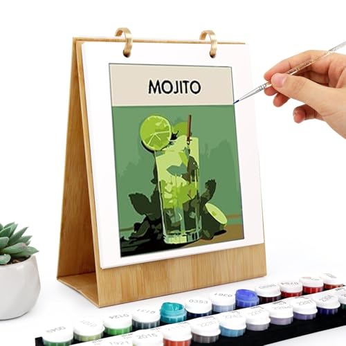 Peufcmi Zahlenmalerei - 2026 Malen nach Zahlen Tischkalender - Tisch-Kunstkalender für Entspannung, Wohndekoration, Arbeitsplatz, Partyaktivitäten und Kunst im Klassenzimmer von Peufcmi