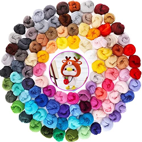 60 Farben Wolle zum Filzen, DIY Filzwolle, Reine Filzwolle, Wollgarn Filz Handspinnen, Wolle Roving Faser Nadelfilze, Basteln Nassfilzen, Filzwolle, zum Basteln für Nassfilzen und Trockenfilzen 60 Farben Wolle zum Filzen, DIY Filzwolle, Reine Filzwolle, Wollgarn Filz Handspinnen, Wolle Roving Faser Nadelfilze, Basteln Nassfilzen, Filzwolle, zum Basteln für Nassfilzen und Trockenfilzen von Peuirre