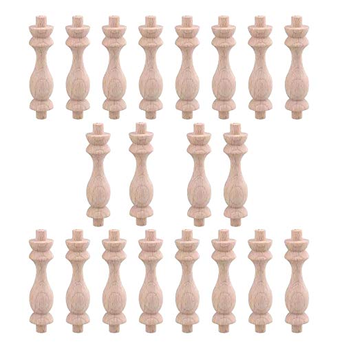 Peukerty 20 Stück 7,6 x 1,8 cm Buche unlackiertes Spindeln Baluster Restaurant Dekor Reparatur Dekoration von Peukerty