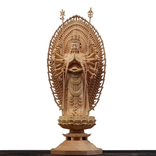 Pevfeciy Groß Meditation Buddha Statue Holzfiguren Feng-Shui Spirituelle deko, Holz-Bildhauerei, Buddha Figur hoch - 43 cm von Pevfeciy
