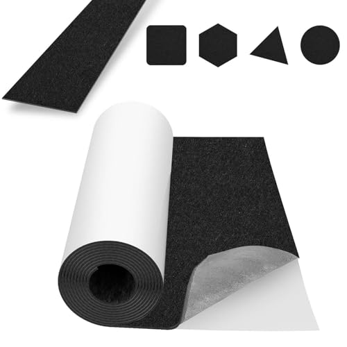 Peviasot Filz selbstklebend, 1 Rollen Selbstklebender klebriger Filz Meterware, 100cm x 150cm Filzmatte, Chemiefaser-Filzstoff, Zuschneidbar für DIY-Selbstklebende Filzplatten, 2.5 mm Stark, Schwarz Peviasot Filz selbstklebend, 1 Rollen Selbstklebender klebriger Filz Meterware, 100cm x 150cm Filzmatte, Chemiefaser-Filzstoff, Zuschneidbar für DIY-Selbstklebende Filzplatten, 2.5 mm Stark, Schwarz von Peviasot