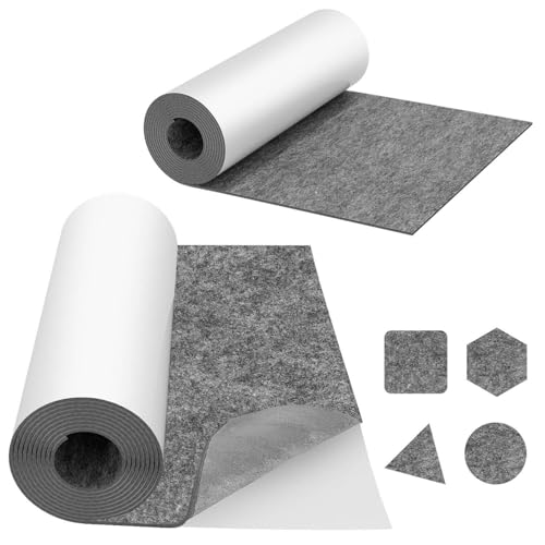 Peviasot Filz selbstklebend, 2 Rollen Selbstklebender klebriger Filz Meterware, 100cm x 150cm Filzmatte, Chemiefaser-Filzstoff, Zuschneidbar für DIY-Selbstklebende Filzplatten, 2.5 mm Stark, Grau Peviasot Filz selbstklebend, 2 Rollen Selbstklebender klebriger Filz Meterware, 100cm x 150cm Filzmatte, Chemiefaser-Filzstoff, Zuschneidbar für DIY-Selbstklebende Filzplatten, 2.5 mm Stark, Grau von Peviasot