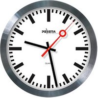 PEWETA Wanduhr Bahnhof weiß silber Aluminium, Ø 30,0 cm von Peweta