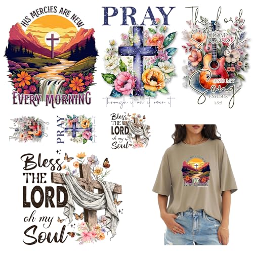 7 Bögen Jesus Bügelbilder für T-Shirt Hoodies Christus Jesus Aufkleber Kreuz Gott Blume Schmetterling Design waschbar Wärmetransfer Vinyl Aufkleber DIY Dekorationen Applikation 7 Bögen Jesus Bügelbilder für T-Shirt Hoodies Christus Jesus Aufkleber Kreuz Gott Blume Schmetterling Design waschbar Wärmetransfer Vinyl Aufkleber DIY Dekorationen Applikation von Peyastiie