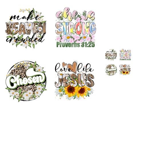 Aufnäher zum Aufbügeln, Motiv: Christlicher Glaube, Jesus Bibelzitat, Designs mit Sonnenblume für Hoodies, T-Shirts, Hüte, DIY, bunte Blumen, Wärmeübertragung, Vinyl-Aufkleber, 8 Stück Aufnäher zum Aufbügeln, Motiv: Christlicher Glaube, Jesus Bibelzitat, Designs mit Sonnenblume für Hoodies, T-Shirts, Hüte, DIY, bunte Blumen, Wärmeübertragung, Vinyl-Aufkleber, 8 Stück von Peyastiie