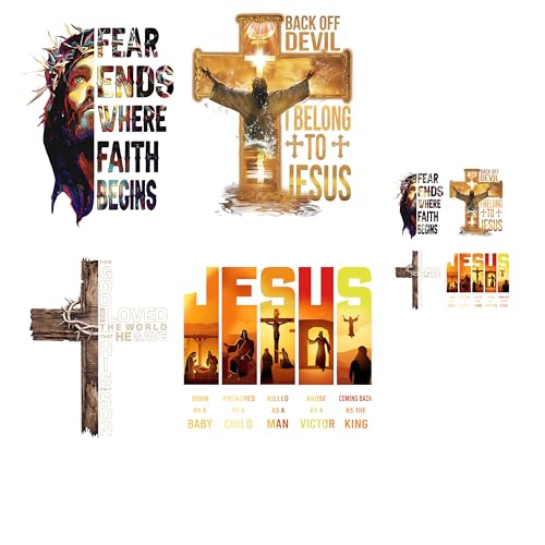 Religiöse Aufnäher zum Aufbügeln – Jesus-Kreuz-Symbol-Designs mit lebendigen Farben für Hüte, Jacken, langlebig, Wärmetransfer-Vinyl, DIY-Heimdekoration, 8 Stück Religiöse Aufnäher zum Aufbügeln – Jesus-Kreuz-Symbol-Designs mit lebendigen Farben für Hüte, Jacken, langlebig, Wärmetransfer-Vinyl, DIY-Heimdekoration, 8 Stück von Peyastiie