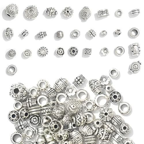 100G Armbänder Zwischenperlen, Mixed Metallperlen Spacer, Runde Antik Silber Perlenkappen für Schmuckherstellung, DIY Armbänder, Halsketten, Handwerk 100G Armbänder Zwischenperlen, Mixed Metallperlen Spacer, Runde Antik Silber Perlenkappen für Schmuckherstellung, DIY Armbänder, Halsketten, Handwerk von Peysaitr