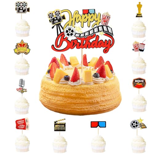 11 Stück Popcorn Tortendeko, Film-Thema Tortendeko, Geburtstagsdeko von, Cupcake Topper für Kamera Theater Film, Thema Hollywood Film, Babyparty, Party, Kuchen Dekorationen Zubehör 11 Stück Popcorn Tortendeko, Film-Thema Tortendeko, Geburtstagsdeko von, Cupcake Topper für Kamera Theater Film, Thema Hollywood Film, Babyparty, Party, Kuchen Dekorationen Zubehör von Peysaitr