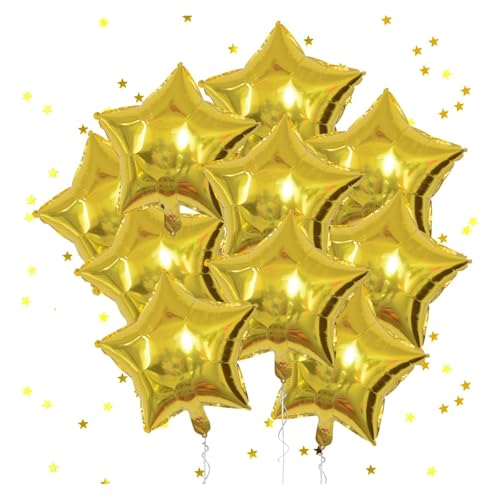 12 Stück goldene Sternförmige Folienballons, Goldfolien-Sternballons, 45,7 cm Stern-Folienballons für Helium, für Geburtstagsparty, Abschlussfeier, Babyparty, Hochzeitstag, Party-Dekorationen 12 Stück goldene Sternförmige Folienballons, Goldfolien-Sternballons, 45,7 cm Stern-Folienballons für Helium, für Geburtstagsparty, Abschlussfeier, Babyparty, Hochzeitstag, Party-Dekorationen von Peysaitr