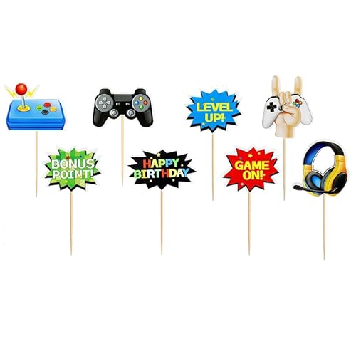 16 Stück Bunt Rhythmische Video Spiel Cupcake Toppers, Spiel Partyzubehör Kuchen Toppers, Cupcake Toppers, für Kinder Geburtstag Party Cupcake Topper 16 Stück Bunt Rhythmische Video Spiel Cupcake Toppers, Spiel Partyzubehör Kuchen Toppers, Cupcake Toppers, für Kinder Geburtstag Party Cupcake Topper von Peysaitr
