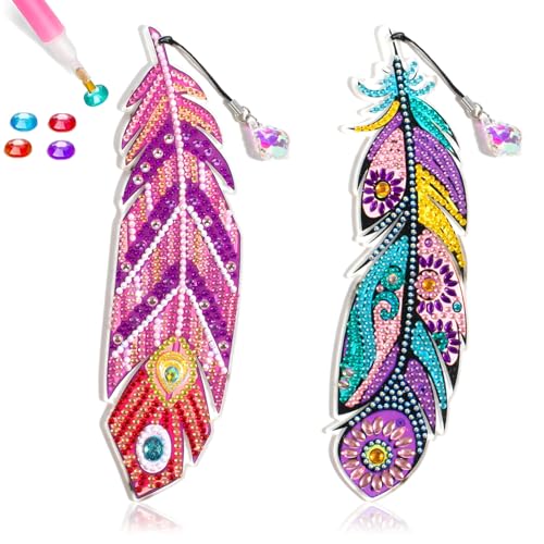2 Stück Diamant-Malerei Feather Lesezeichen, Diamond Painting Lesezeichen, Mandala Diamond Art Painting, für Mädchen 7 8 9 10 11 12 Jahre Lesezeichen Bastelkoffer Geburtstagsgeschenk 2 Stück Diamant-Malerei Feather Lesezeichen, Diamond Painting Lesezeichen, Mandala Diamond Art Painting, für Mädchen 7 8 9 10 11 12 Jahre Lesezeichen Bastelkoffer Geburtstagsgeschenk von Peysaitr