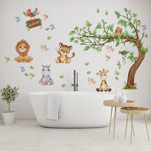 2 Stück Dschungel Wandtattoo,90x30 CM Wandaufkleber Kinderzimmer, Blätter Wandsticker, Cartoon Wandfiguren, Babyzimmer Kinderzimmer Schlafzimmer Wanddeko 2 Stück Dschungel Wandtattoo,90x30 CM Wandaufkleber Kinderzimmer, Blätter Wandsticker, Cartoon Wandfiguren, Babyzimmer Kinderzimmer Schlafzimmer Wanddeko von Peysaitr