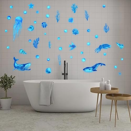 2 Stück Wandsticker, Unter dem Meer Fisch Wandaufkleber, 20x30 CM Wandaufkleber Kinderzimmer, Meereswelt Leuchtaufkleber, Cartoon Wandfiguren, Kinderzimmer Babyzimmer Badezimmer Wanddeko 2 Stück Wandsticker, Unter dem Meer Fisch Wandaufkleber, 20x30 CM Wandaufkleber Kinderzimmer, Meereswelt Leuchtaufkleber, Cartoon Wandfiguren, Kinderzimmer Babyzimmer Badezimmer Wanddeko von Peysaitr