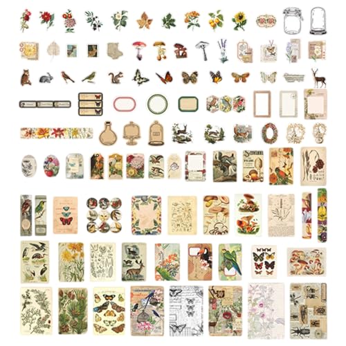 200 Stück Scrapbooking Sticker Kit, Blumen Schmetterling Selbstklebend Aufkleber, Planner DIY Kunst Handwerk Collage, Vintage Aufkleber für Journaling Notizbuch Tagebuch 200 Stück Scrapbooking Sticker Kit, Blumen Schmetterling Selbstklebend Aufkleber, Planner DIY Kunst Handwerk Collage, Vintage Aufkleber für Journaling Notizbuch Tagebuch von Peysaitr