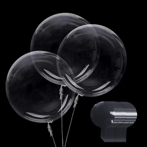 24PCS Luftballons, Transparente Bubble Bobo Ballon, Runde Transparente Bubble Ballons, für Weihnachten, Hochzeit, Geburtstag, Party Dekoration (45,7 cm) von Peysaitr