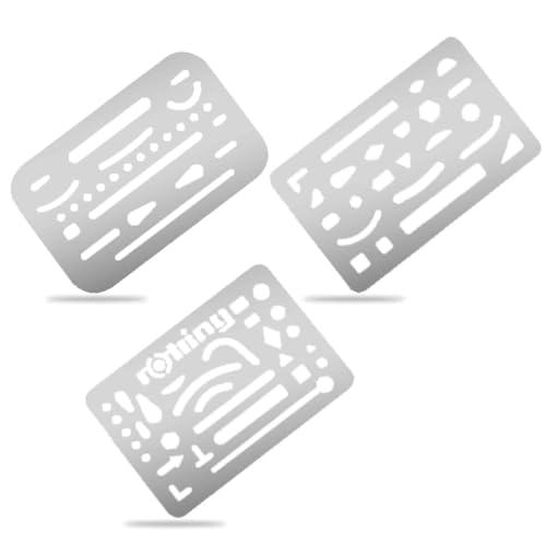 3 Stück Edelstahl Zeichenschablone Schablonen, Kurvenschablone, Silber Radierschablone, Radiergummi Schutzwerkzeug, für Kunstdesign, Ingenieurdesign, Mechanischen und Architektonischen Zeichnungen 3 Stück Edelstahl Zeichenschablone Schablonen, Kurvenschablone, Silber Radierschablone, Radiergummi Schutzwerkzeug, für Kunstdesign, Ingenieurdesign, Mechanischen und Architektonischen Zeichnungen von Peysaitr