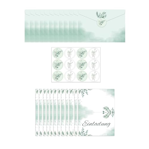 36 Hochzeit Einladungskarten Set mit 12 Karte,12 Aufkleber und 12 Umschlag, Karte Taufe, Eucalyptus Taufgeschenke, Klappkarten mit Sticker für Jungen Mädchen Hochzeit,Standesamt, Geburtstag 36 Hochzeit Einladungskarten Set mit 12 Karte,12 Aufkleber und 12 Umschlag, Karte Taufe, Eucalyptus Taufgeschenke, Klappkarten mit Sticker für Jungen Mädchen Hochzeit,Standesamt, Geburtstag von Peysaitr