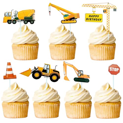 42 Stück Geburtstag Cupcake Topper, Baufahrzeug Cupcake Topper, Baustelle Kuchendeko, Bagger Muffin Dekoration, Bagger Kuchen Dekorieren für Baby Jungen Kinder Geburtstag Party Dekoration 42 Stück Geburtstag Cupcake Topper, Baufahrzeug Cupcake Topper, Baustelle Kuchendeko, Bagger Muffin Dekoration, Bagger Kuchen Dekorieren für Baby Jungen Kinder Geburtstag Party Dekoration von Peysaitr