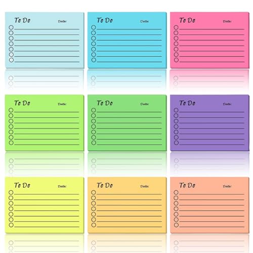 450 Blätter Haftnotizen, To Do Liste Haftnotizen Notizzettel, Linierte Sticky Notes, Sticky Notes, Selbstklebend Tagesliste Notizblock, Bunt Notizblöcke für Schule, Büro, Hause von Peysaitr