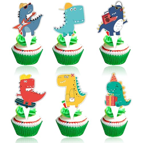 48 Stück Dinosaurier Cupcake Topper, Tortendeko Dinosaurier, Happy Birthday Tortendeko Dinosaurier, Cake Topper Dinosaurier für Baby Shower Dino Kindergeburtstag 48 Stück Dinosaurier Cupcake Topper, Tortendeko Dinosaurier, Happy Birthday Tortendeko Dinosaurier, Cake Topper Dinosaurier für Baby Shower Dino Kindergeburtstag von Peysaitr