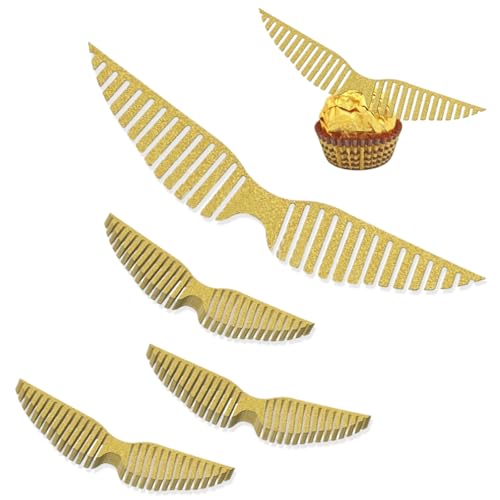 50 Stück Gold Kuchen Dekoration, Flügel Party Dekor, Happy Birthday Tortendeko, Cupcake Topper für Bonbons, Kuchen, Cupcakes, Magic Theme Party, Mottoparty 50 Stück Gold Kuchen Dekoration, Flügel Party Dekor, Happy Birthday Tortendeko, Cupcake Topper für Bonbons, Kuchen, Cupcakes, Magic Theme Party, Mottoparty von Peysaitr