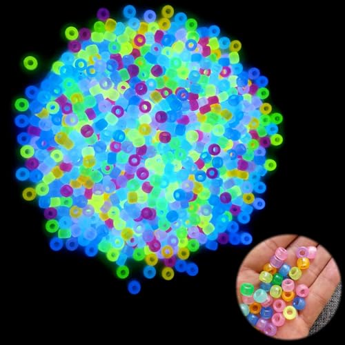 500 Stück Fluoreszierende Pony Beads, 9x6mm Großes Loch Für Schmuck, Astelperlen, Bunte Perlen, Fädelperlen im Dunkeln Leuchtend für Schmuck, Armbänder, Ketten 500 Stück Fluoreszierende Pony Beads, 9x6mm Großes Loch Für Schmuck, Astelperlen, Bunte Perlen, Fädelperlen im Dunkeln Leuchtend für Schmuck, Armbänder, Ketten von Peysaitr