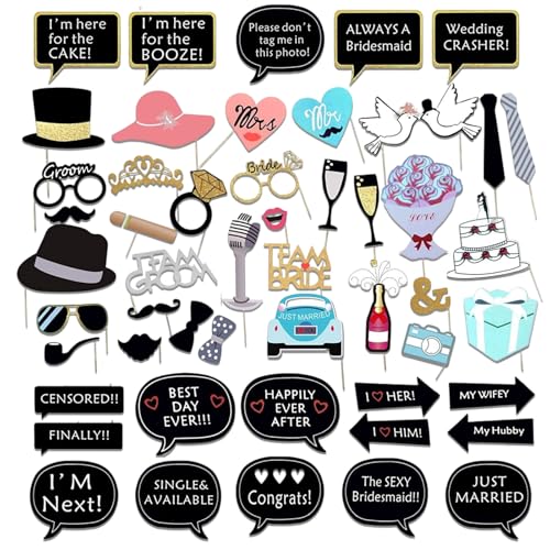 52 Stück Hochzeit Foto Requisiten, Hochzeit Fotobox Accessoires, Foto Booth Props Photo Fotobox Accessoires, Partybrillen Fotoboxzubehör für Karneval,Geburtstag,Hochzeit, Weihnachtsparty 52 Stück Hochzeit Foto Requisiten, Hochzeit Fotobox Accessoires, Foto Booth Props Photo Fotobox Accessoires, Partybrillen Fotoboxzubehör für Karneval,Geburtstag,Hochzeit, Weihnachtsparty von Peysaitr