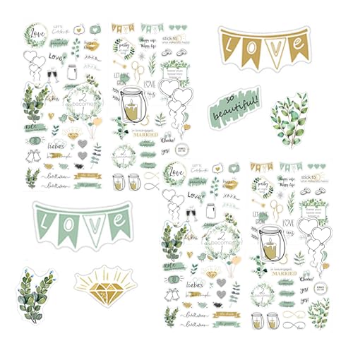 8 Stück Sticker Hochzeit Gästebuch, Aufkleber Hochzeit Deko, Vintage Aufkleber Hochzeit, Motive Scrapbooking Sticker, Eukalyptus Grün Vintage Umschlag Sticker, für Fotoalbum, Scrapbook, Karten 8 Stück Sticker Hochzeit Gästebuch, Aufkleber Hochzeit Deko, Vintage Aufkleber Hochzeit, Motive Scrapbooking Sticker, Eukalyptus Grün Vintage Umschlag Sticker, für Fotoalbum, Scrapbook, Karten von Peysaitr