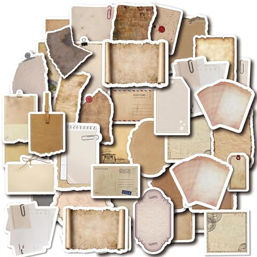 80 Stück Vintage Scrapbooking Sticker Set, Beschreibbare Retro dekorative Papier Scrapbook Aufkleber, DIY Papier Dekoration für Scrapbook Kalender Notizbuch Tagebuch Fotoalbum usw 80 Stück Vintage Scrapbooking Sticker Set, Beschreibbare Retro dekorative Papier Scrapbook Aufkleber, DIY Papier Dekoration für Scrapbook Kalender Notizbuch Tagebuch Fotoalbum usw von Peysaitr
