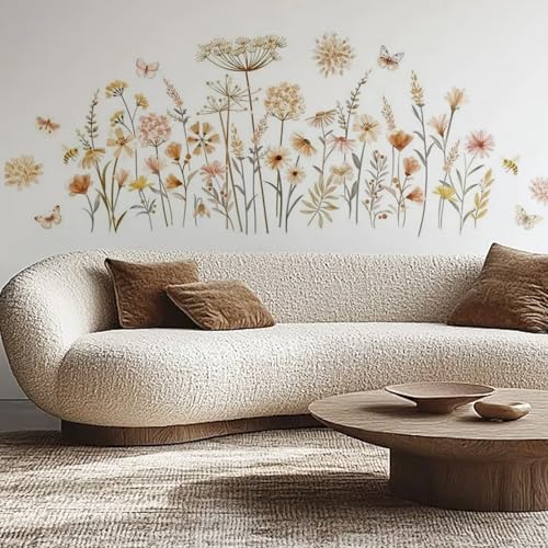 Blumen Boho Wandtattoo Set, Löwenzahn Wandaufkleber, 120 x 40 cm Wandaufkleber Kinderzimmer, Junge Mädchen Kinderzimmer Wandsticker, Wohnzimmer Sofa Badezimmer Wanddeko Blumen Boho Wandtattoo Set, Löwenzahn Wandaufkleber, 120 x 40 cm Wandaufkleber Kinderzimmer, Junge Mädchen Kinderzimmer Wandsticker, Wohnzimmer Sofa Badezimmer Wanddeko von Peysaitr