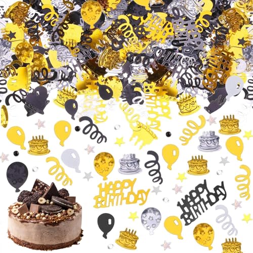 Konfetti Geburtstag Tischdeko, Streudeko Geburtstag, Konfetti Geburtstag Gold Schwarz Silber, Luftschlangen Geburtstag für Hochzeit Geburtstage Partys Konfetti Geburtstag Tischdeko, Streudeko Geburtstag, Konfetti Geburtstag Gold Schwarz Silber, Luftschlangen Geburtstag für Hochzeit Geburtstage Partys von Peysaitr