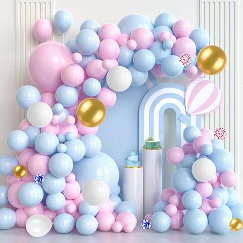 Luftballons Rosa und Blaues Set, 51Stück 12 Zoll Pastell Weiss Rosa Blau Konfetti Latex Ballon mit Band, Bunt Konfetti Luftballon für Jungen, Mädchen, Kinder Geburtstag, Hochzeit,Jahrestag Dekoration Luftballons Rosa und Blaues Set, 51Stück 12 Zoll Pastell Weiss Rosa Blau Konfetti Latex Ballon mit Band, Bunt Konfetti Luftballon für Jungen, Mädchen, Kinder Geburtstag, Hochzeit,Jahrestag Dekoration von Peysaitr