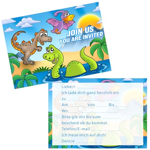 Peysaitr 14x Dinosaurier Einladungskarten, Dinosaurier Einladungen, Kindergeburtstag Einladungskarten, Dinoparty für Junge, Mädchen, Dinosaurier Einladungen Peysaitr 14x Dinosaurier Einladungskarten, Dinosaurier Einladungen, Kindergeburtstag Einladungskarten, Dinoparty für Junge, Mädchen, Dinosaurier Einladungen von Peysaitr