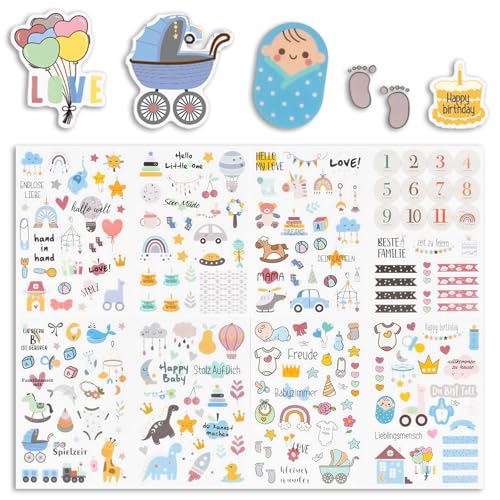 Sticker Babyalbum Aufkleber Set 215 stk, Gästebuch Sticker, Babysticker Transparent, für Babyshower Deko,Geschenk, Fotoalbum, Notizbuch, für Mädchen & Junge Sticker Babyalbum Aufkleber Set 215 stk, Gästebuch Sticker, Babysticker Transparent, für Babyshower Deko,Geschenk, Fotoalbum, Notizbuch, für Mädchen & Junge von Peysaitr