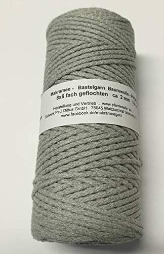 Makrameegarn Makramee Baumwollgarn Bastelgarn GRAU 150 Meter 2 mm von Pferdeseile_DE