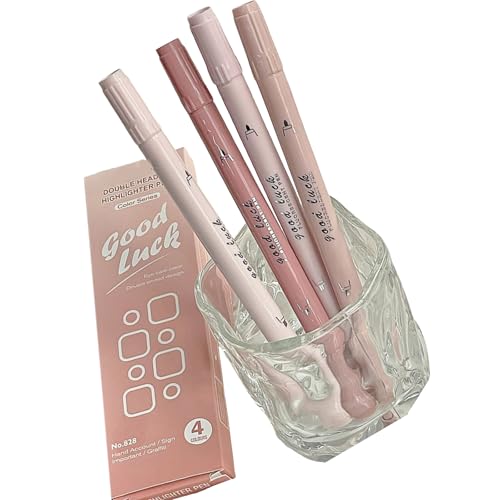 4 Stück Doppelkopf-Textmarker, Malerei, Bibelmarker, Stifte, Marker, Büro, Schulbedarf von Pffiocix