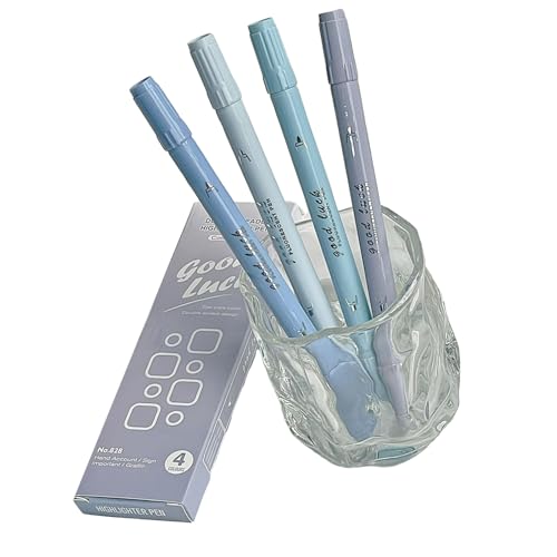4 Stück Doppelkopf-Textmarker, Malerei, Bibelmarker, Stifte, Marker, Büro, Schulbedarf von Pffiocix