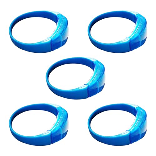 Pffiocix 5 x LED-Licht-Armbänder mit Klangsteuerung, Konzert, Sprachsteuerung, Leuchten, blinkend, Festival-Partyzubehör, Party-Dekorationen von Pffiocix
