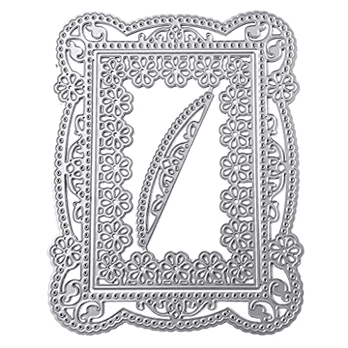Pffiocix Metall-Stanzform mit Blumenmuster, quadratisch, Spitzenbordüre, Stanzformen Pffiocix Metall-Stanzform mit Blumenmuster, quadratisch, Spitzenbordüre, Stanzformen von Pffiocix
