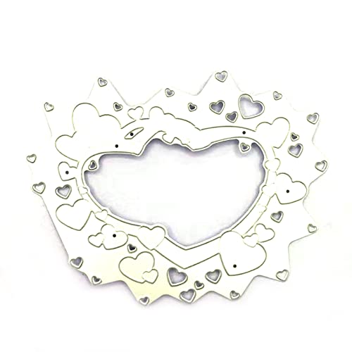 Pffiocix Metall-Stanzschablone "Delicate Love", Herzform, Valentinstag-Stanzform für Scrapbooking, Tagebuch von Pffiocix