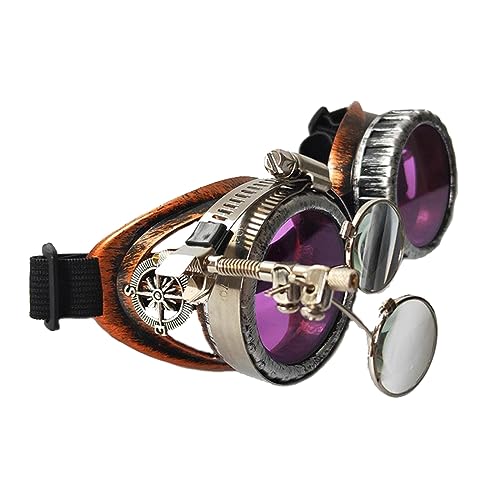 Pffiocix Verbesserte Steampunk-Brille, Schweißen, Gothic, Cosplay, Vintage, Rustikal, RaveParty, Kostüm für Damen von Pffiocix