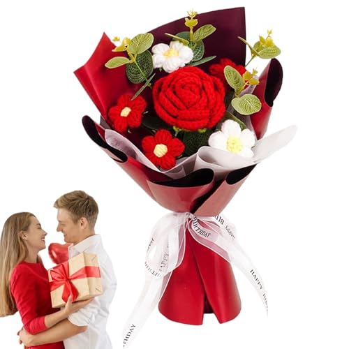 Häkelblumen, kreativer Häkelblumenstrauß, fertiggestellte künstliche gestrickte Blumen, Exquisite Blumen, Valentinstagsgeschenke für sie Häkelblumen, kreativer Häkelblumenstrauß, fertiggestellte künstliche gestrickte Blumen, Exquisite Blumen, Valentinstagsgeschenke für sie von Pfjsseey