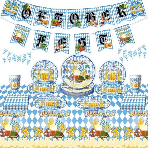 Oktoberfest -Dekorationen 53pcs Set enthalten Plat -Servietten -Tischdecke -Banner Oktoberfest Partyzubehör für Einweg -Party -Gefälligkeiten für Feierdekorationen Oktoberfest -Dekorationen 53pcs Set enthalten Plat -Servietten -Tischdecke -Banner Oktoberfest Partyzubehör für Einweg -Party -Gefälligkeiten für Feierdekorationen von Pfjsseey