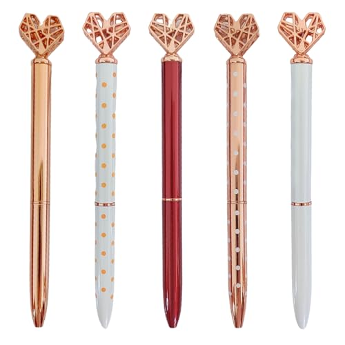 Pfjsseey 5pcs Metall -Kugelschreiber mit Herztopper, 5 Farb 5 -Zoll -Kugelstifte, glatte Schreiben tragbare Stifte für Zuhause, Schule, Office Metal Pen Pfjsseey 5pcs Metall -Kugelschreiber mit Herztopper, 5 Farb 5 -Zoll -Kugelstifte, glatte Schreiben tragbare Stifte für Zuhause, Schule, Office Metal Pen von Pfjsseey