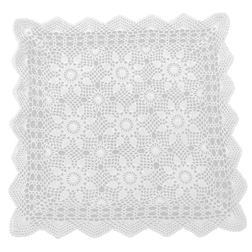 Quadratisch Tischtuch, 22-24 Zoll gehäkeltes Tischtuch, Blumenmuster hohl aus weißer Tischdecke, dekorative Tischdecke für Zuhause, Hotel, Restaurant Quadratisch Tischtuch, 22-24 Zoll gehäkeltes Tischtuch, Blumenmuster hohl aus weißer Tischdecke, dekorative Tischdecke für Zuhause, Hotel, Restaurant von Pfjsseey